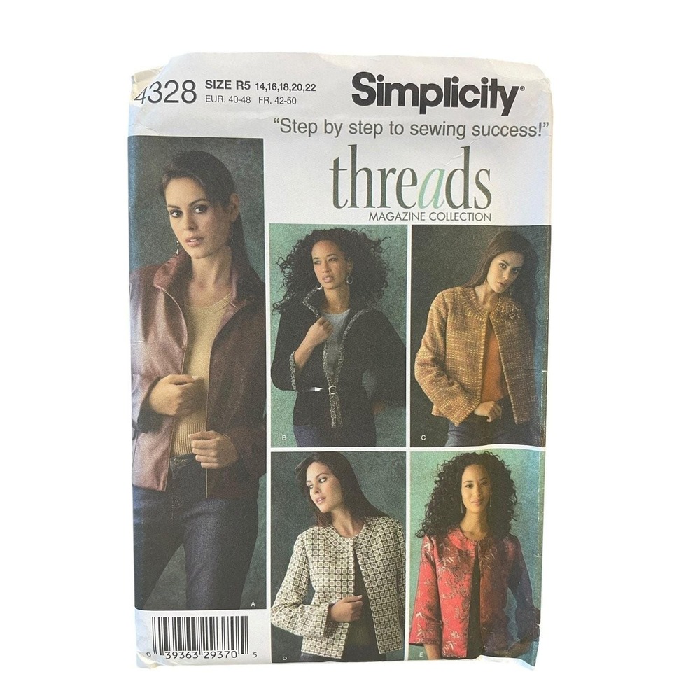 Simplicity 4328‎ Misses Miss Petite Lined Jackets Sewing Pattern 14-22